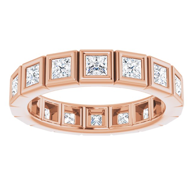 1.60 ct. Princess Cut Diamond Bezel Set Eternity Band-VIRABYANI